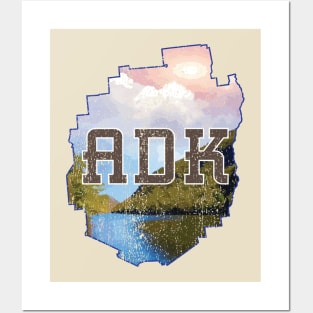 Distressed Adirondack River Scene Posters and Art